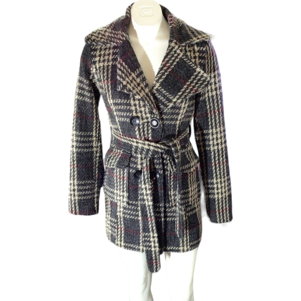 Paris Blues Wool Blend Vintage Belted Peacoat EUC Size small